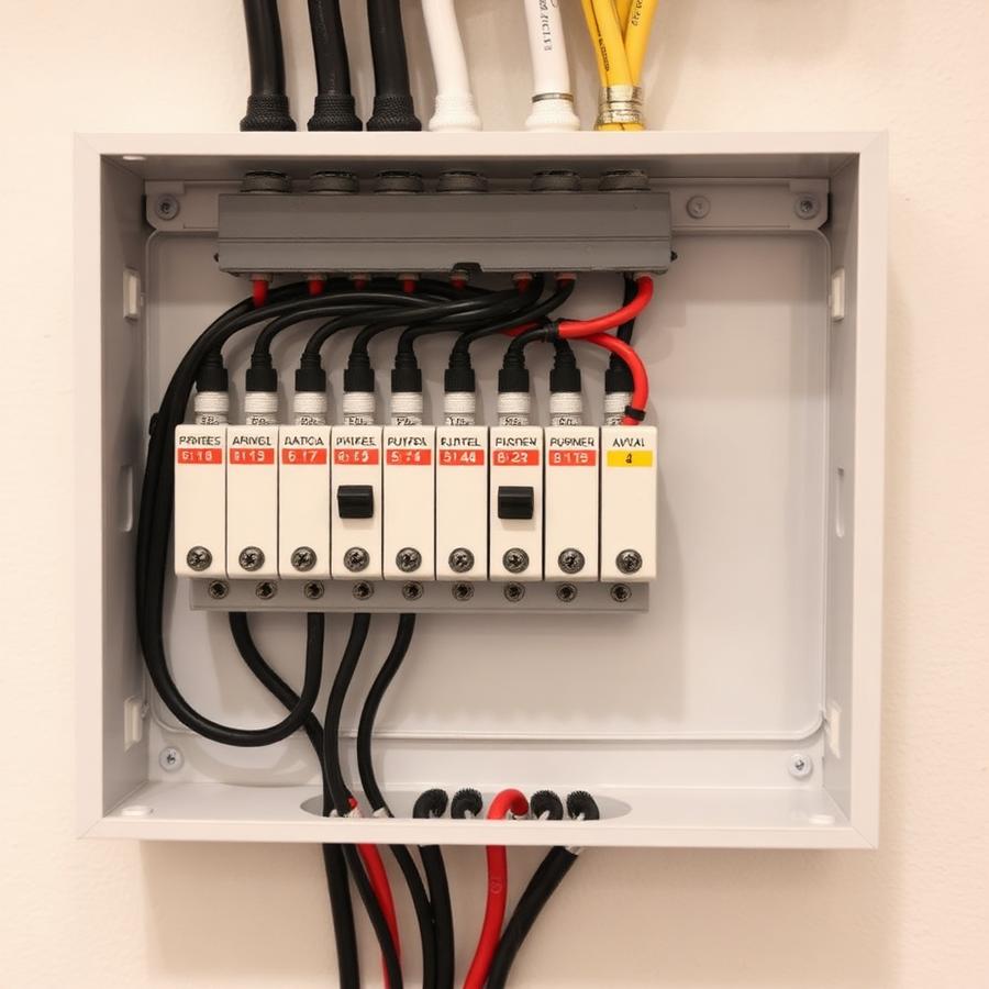 Newly installed consumer unit fuse box in a Reading home with labelled breakers